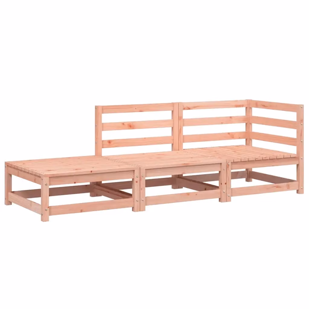 vidaXL Divano da Giardino a L con Poggiapiedi in Legno Massello Douglas, Marrone – 2