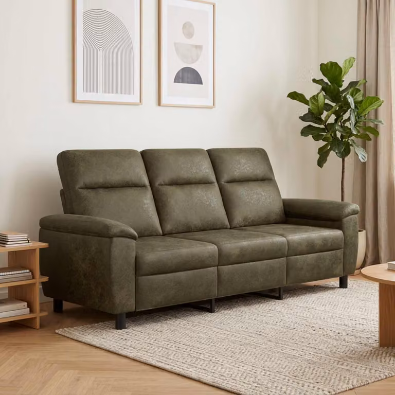 Divano moderno vidaXL in ecopelle verde con struttura in metallo, L: 214 cm, P: 90 cm, H: 95 cm