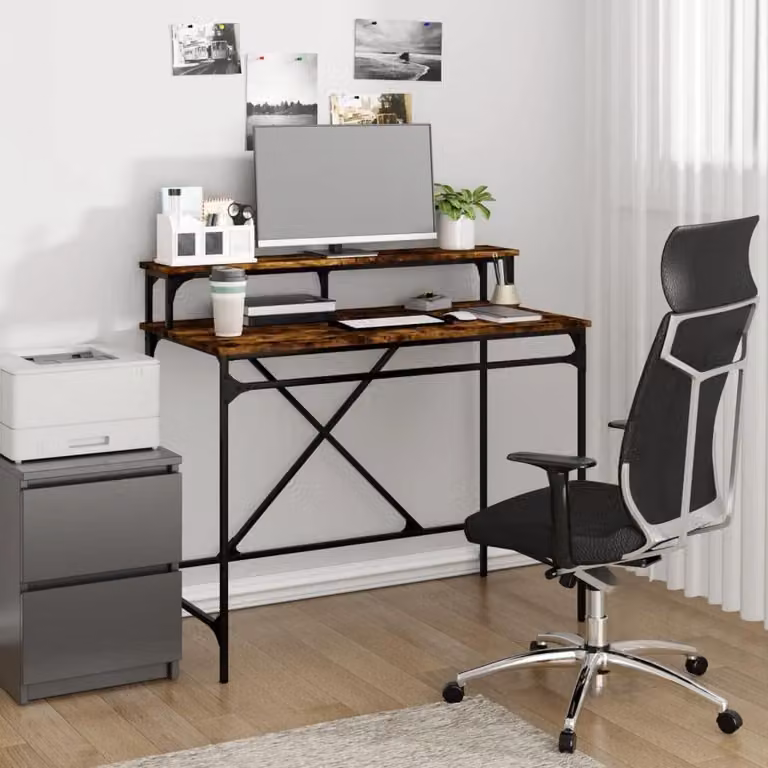 Scrivania industriale con spazio contenitore, dimensioni 100 x 50 x 90 cm