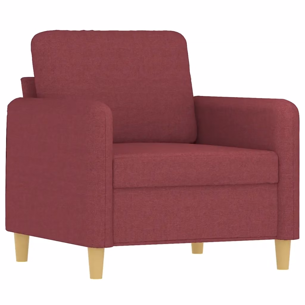 Poltrona moderna vidaXL in tessuto rosso con struttura in metallo e braccioli – 2