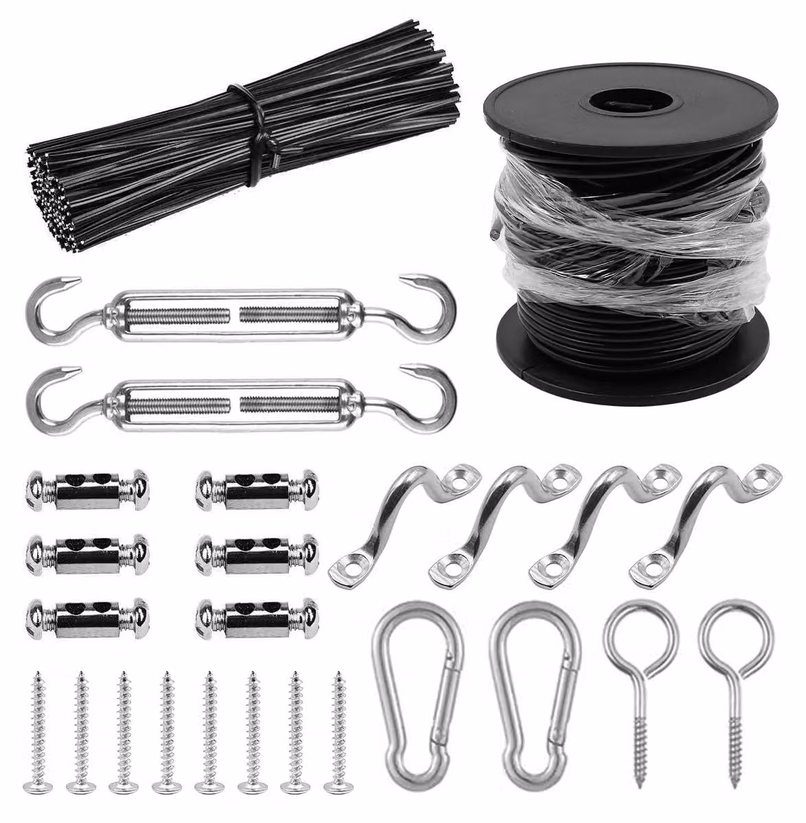 Set di luci decorative da 25 metri, con cavo in acciaio inossidabile e ganci