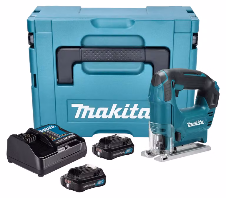 Seghetto alternativo a batteria Makita JV 101 DSAJ 12 V max. 65 mm + 2x batteria ricaricabile 2,0 Ah + caricabatterie + Makpac