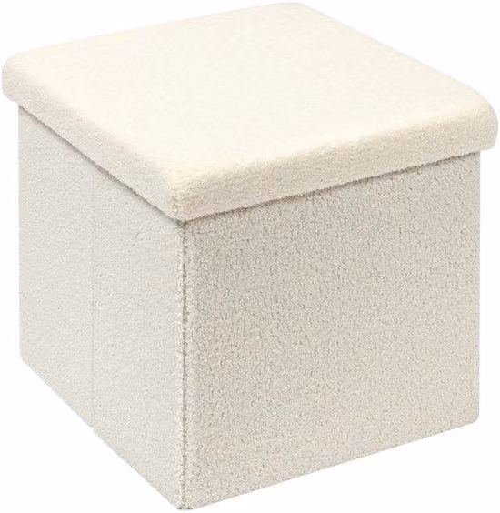 Ibenzoa® Panca pieghevole con spazio contenitivo nascosto, rivestita in velluto, dimensioni 40 x 40 x 40 cm, capacità 54 litri, struttura in MDF, portata massima 150 kg