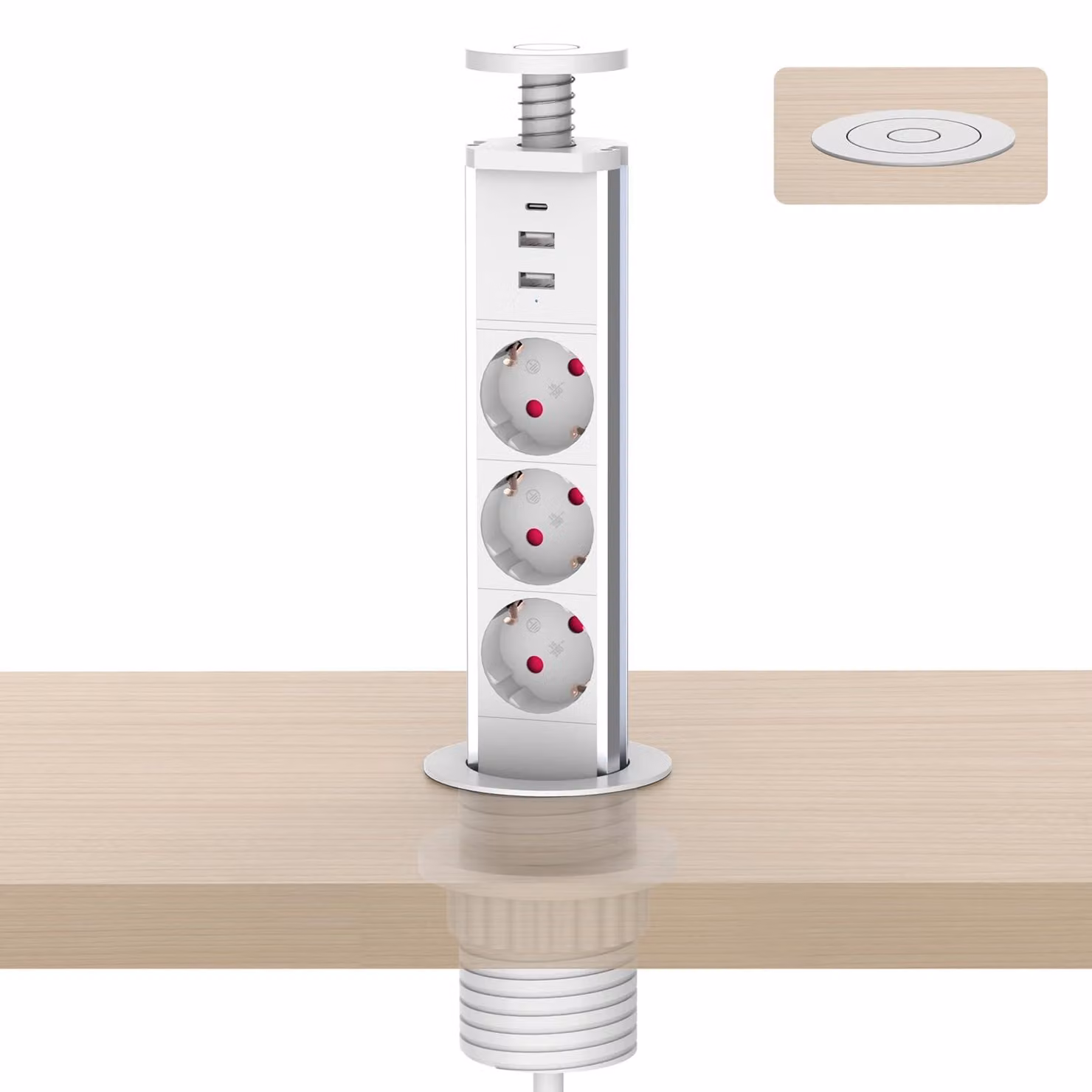 Piastra di alimentazione da incasso Meisax, modello Block PD 20 W, con ricarica rapida e 3 prese