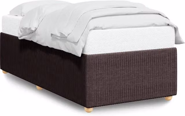 Letto singolo per adulti Design In marrone scuro con struttura imbottita e doghe in legno L 200 x L 80 cm – 1