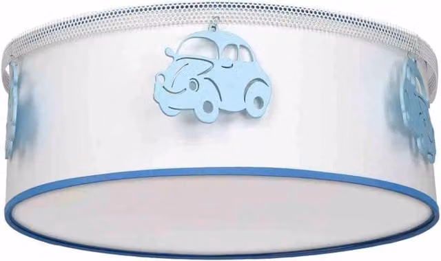 Plafoniera per camerette Milagro MLP8285 a tema automobile, colore bianco e blu, diametro: 40 cm