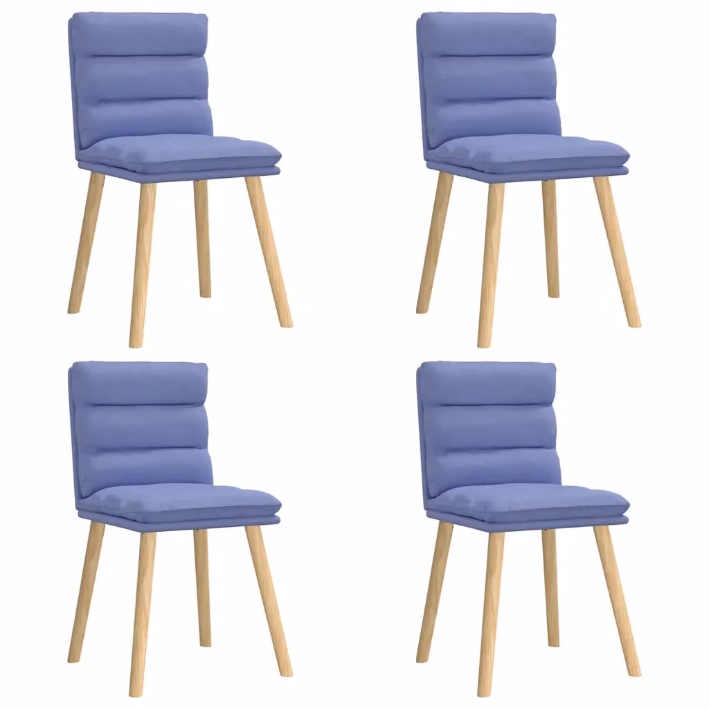 Set di 4 sedie da pranzo vidaXL in tessuto blu jeans con struttura in legno e metallo – 2