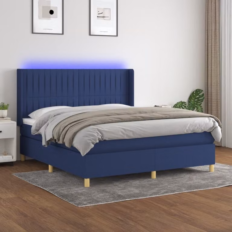 Maison Exclusive - Letto a Molle con Materasso e LED Blu 180x200 cm in Tessuto
