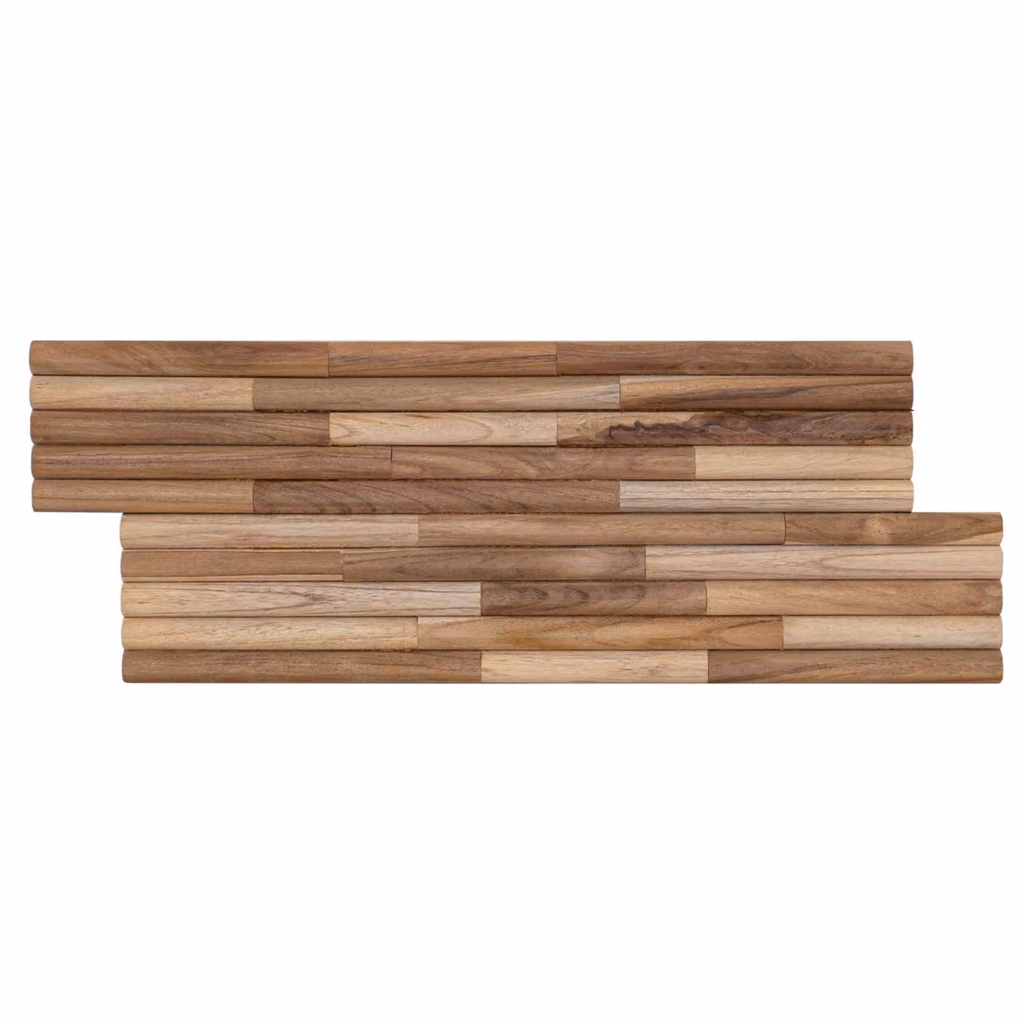 Set di 10 pannelli da parete vidaXL in legno effetto teak marrone L: 55 cm, P: 20 cm, H: 2 cm