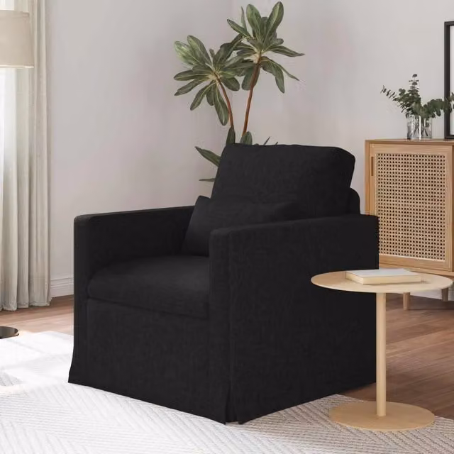 Divano nero vidaXL con struttura imbottita L/P/H: 78 x 78 x 80 cm
