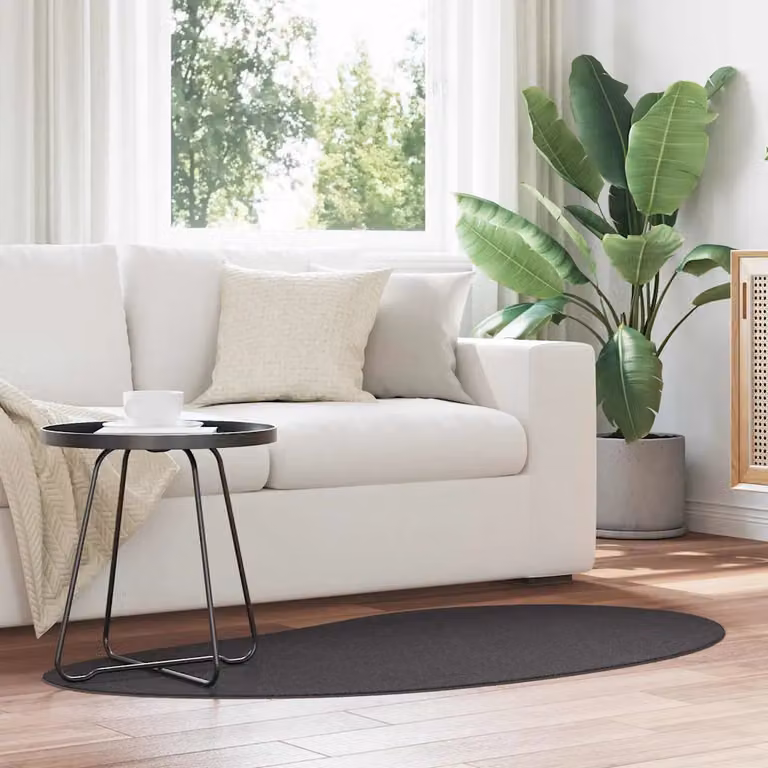Tappeto vidaXL HUARTE Antracite in Poliestere, Lavabile e Antiscivolo, L 80 x P 150 cm