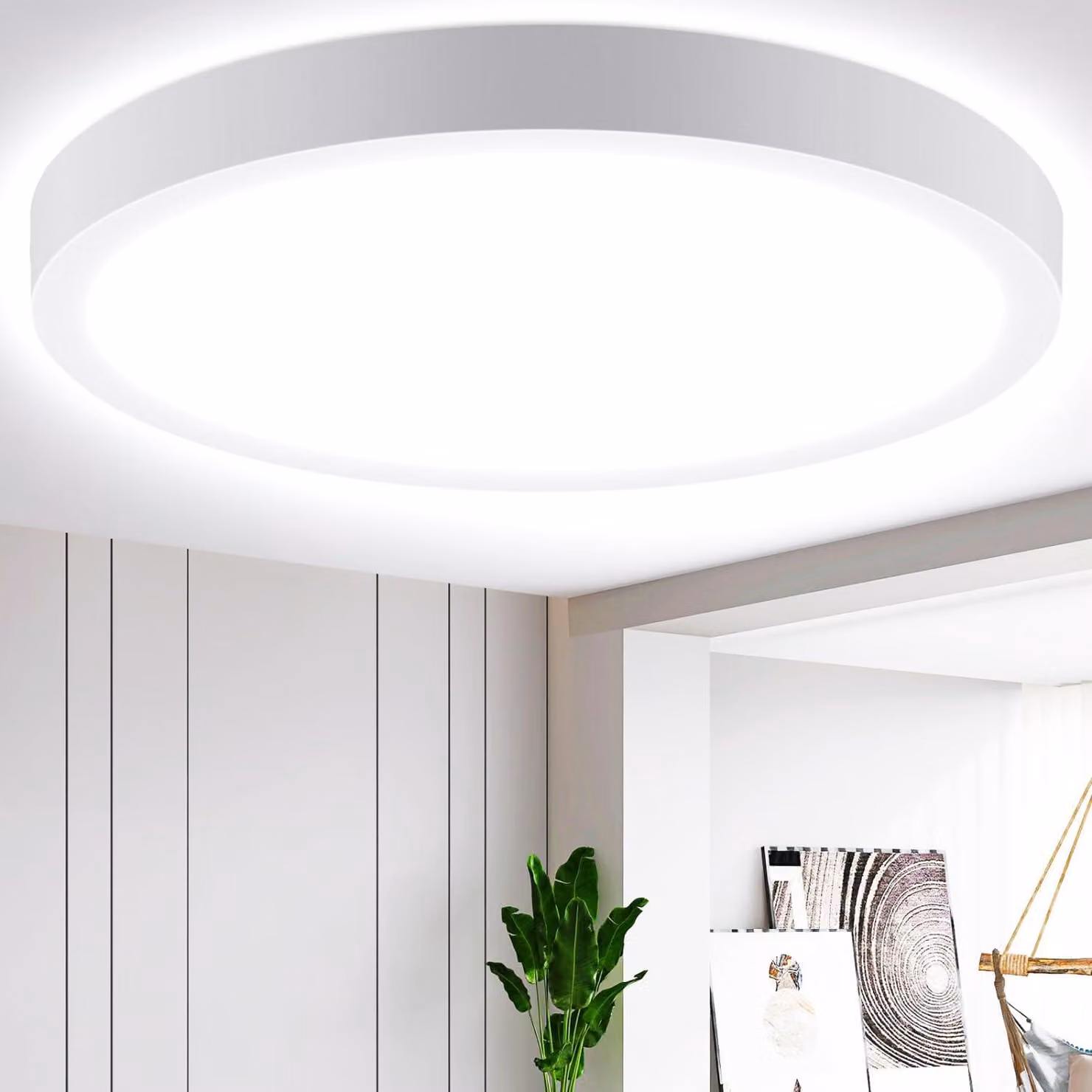 Lampada a soffitto LED Aigostar, 24W, 6500K, 2700 lumen, ideale per soggiorno, camera da letto, cucina, balcone. Lampada a soffitto LED, luce bianca fredda, diametro 289mm, altezza 38mm