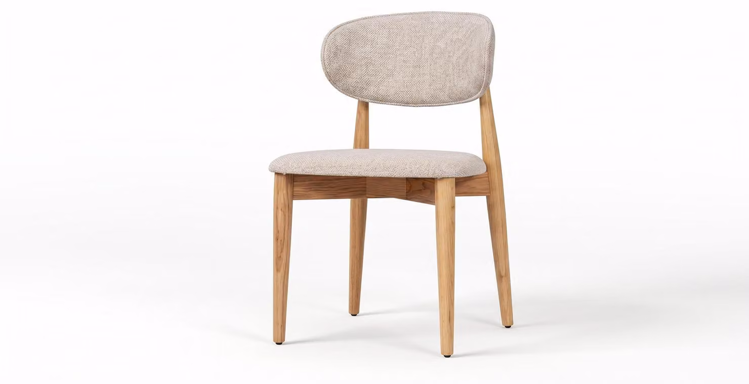 Sedia da pranzo moderna, beige, elegante, imbottita, di stile e rappresentativa