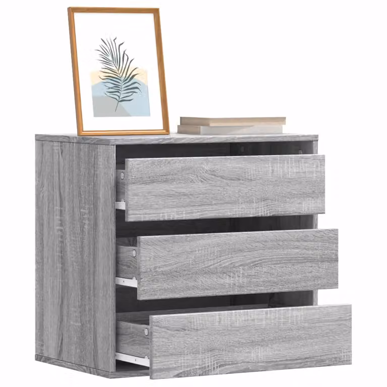 Cassettiera Angolare vidaXL Grigio Sonoma in Legno Multistrato L: 60 cm, P: 41 cm, H: 58 cm