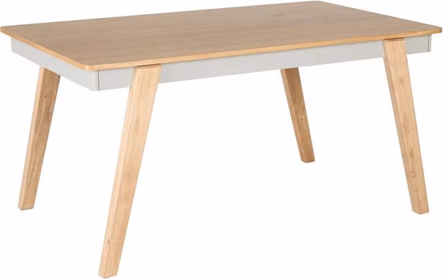 Tavolo da pranzo rettangolare Beliani in legno e MDF color rovere, stile scandinavo, L: 150 cm, P: 90 cm, H: 75 cm