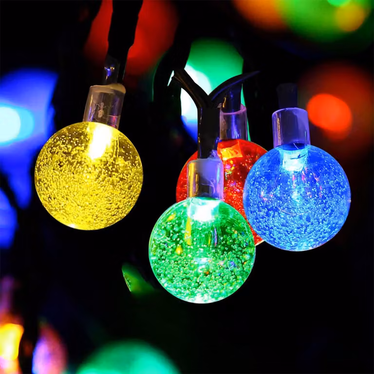 Catena luminosa solare, 11 metri, 60 LED, 8 modalità, grado di protezione IP65, multicolore