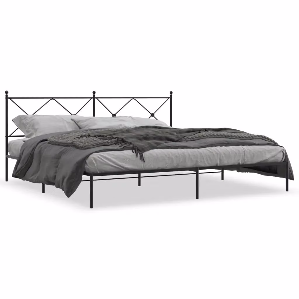 Letto con testiera in metallo nero vidaXL L/P/H: 200 x 200 x 90,5 cm – 2