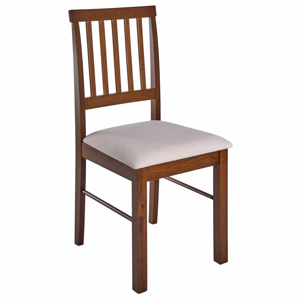 Set di 2 sedie da pranzo imbottite BELIANI in stile classico, colore marrone e beige, con struttura in legno e tessuto – 2
