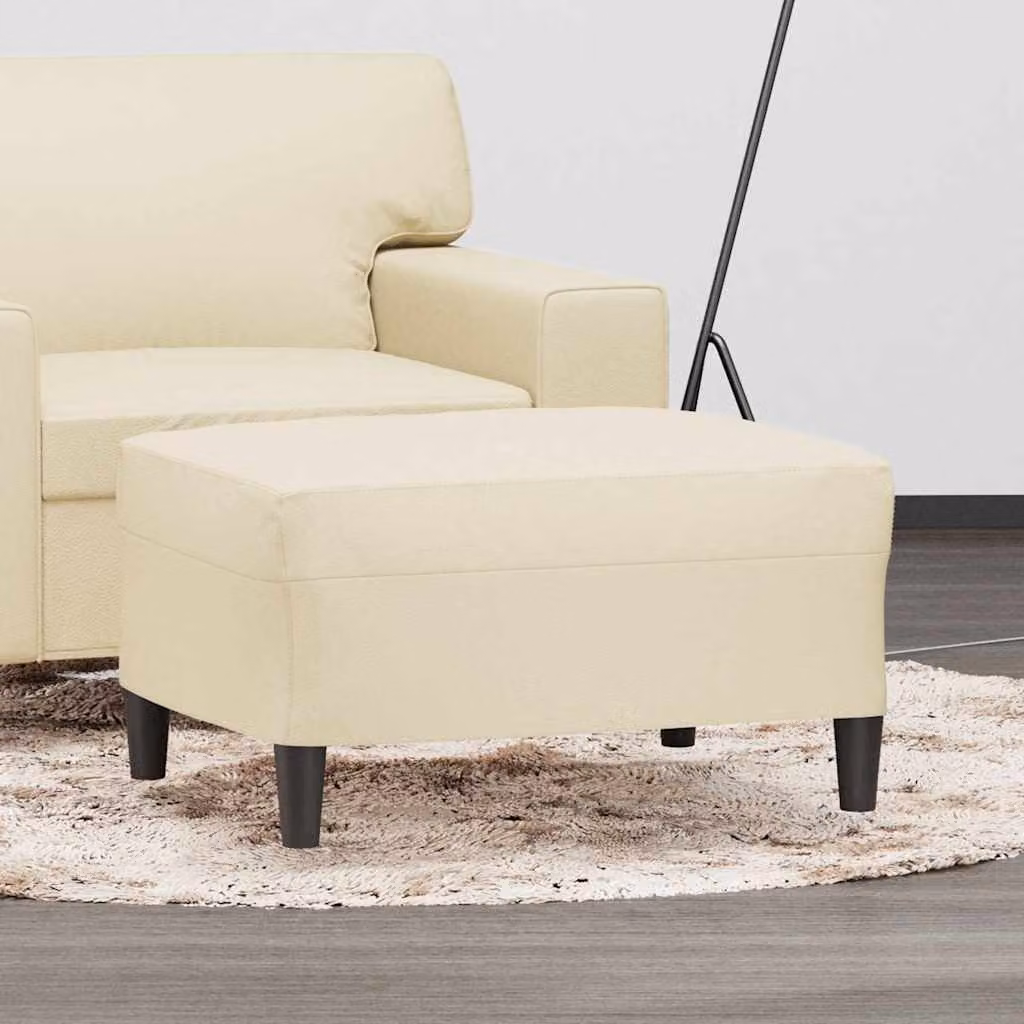 Poggiapiedi vidaXL in similpelle beige L: 70 cm, P: 55 cm, H: 41 cm