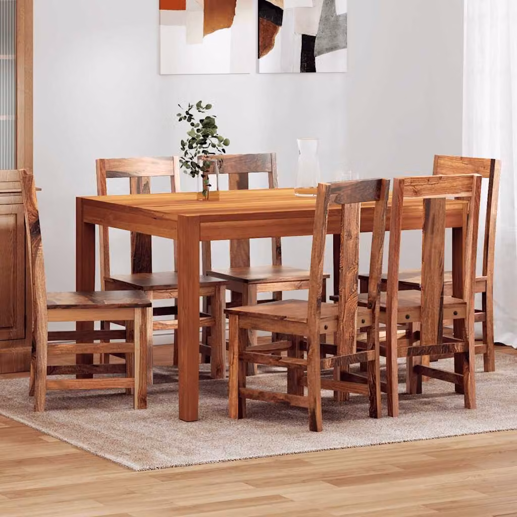 vidaXL Sedie da Pranzo 6 pz in Legno Massello