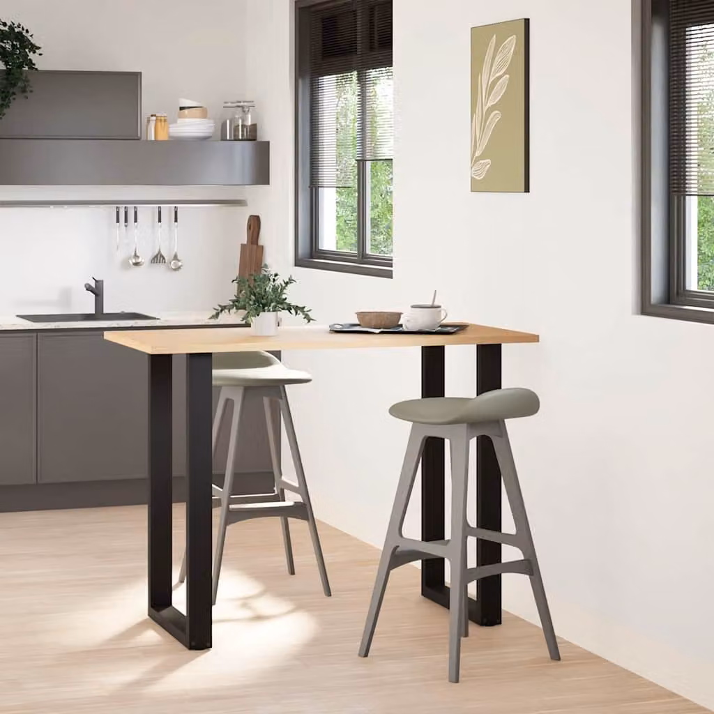vidaXL Gambe per tavolo da bar a forma di U 2 pz nere 60x(100-101) cm