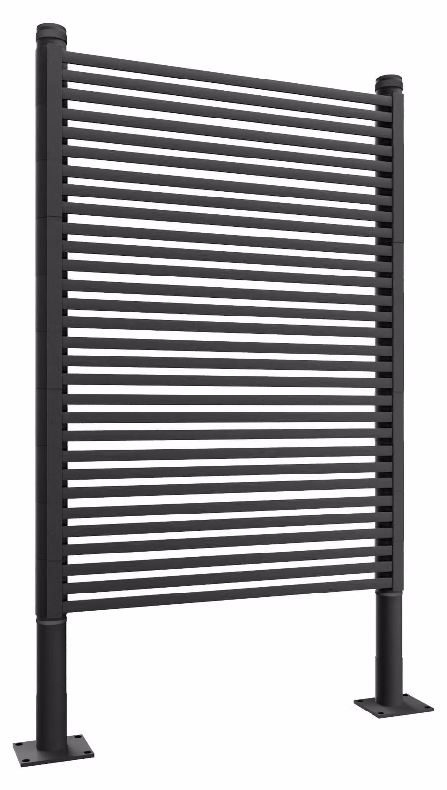Linea - Pannello Frangivista Separè da Esterno 90,5x180 cm in Metallo e Resina Nero