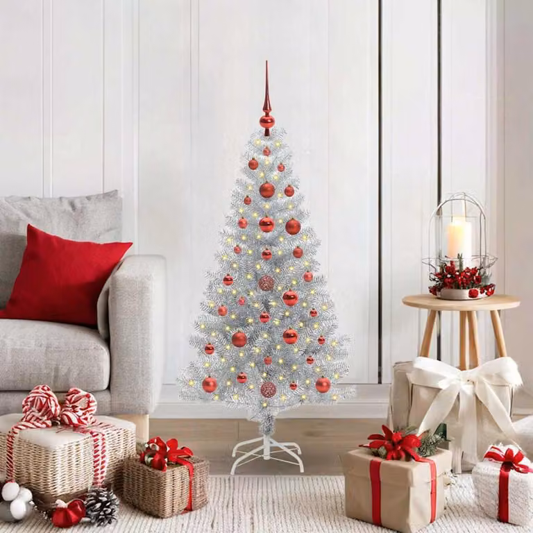 Maison Exclusive - Albero di Natale argentato, 120 cm, materiale: PET