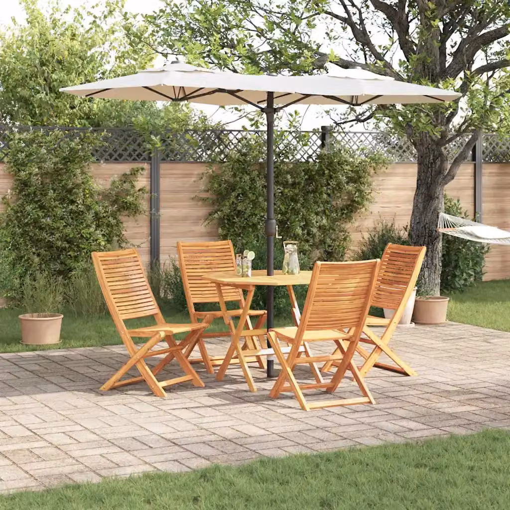 Set da pranzo per giardino e terrazzo vidaXL in legno di acacia oliato marrone, 5 pezzi