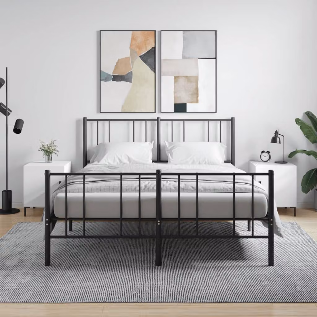 Set di 2 comodini bianchi moderni vidaXL in legno e metallo per camera da letto L/P/H: 40 x 40 x 50 cm