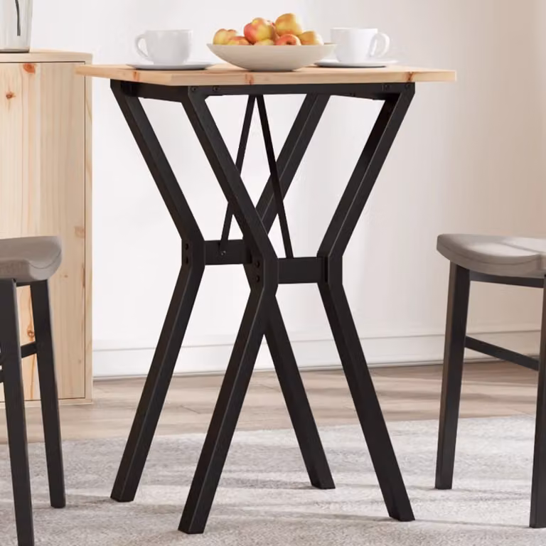 Maison Exclusive - Tavolo da Pranzo Telaio a Y 50x50x75 cm Legno Pino e Acciaio