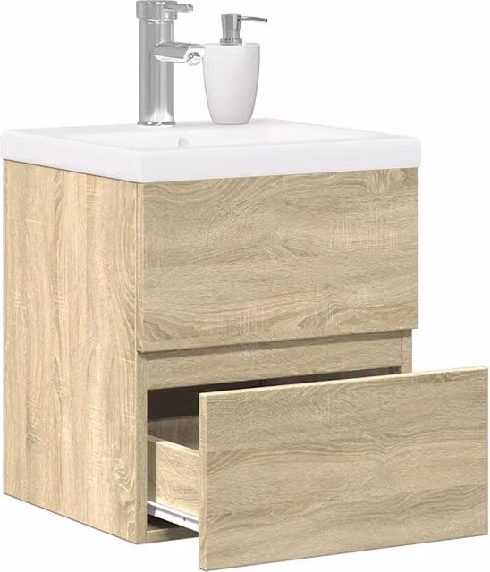 Set Mobili da Bagno 2 pz Rovere Sonoma in Legno Multistrato 3325032