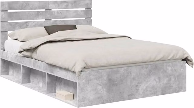 Letto matrimoniale | Letto per adulti | Struttura del letto Grigio Concret¨¨ 150 x 200 cm Pino massello