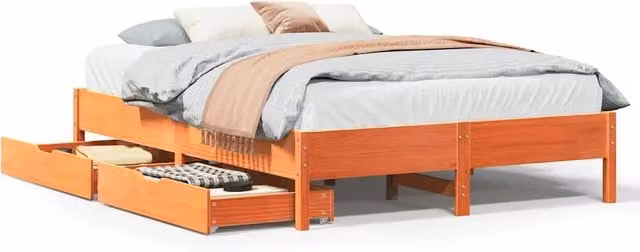 Letto matrimoniale | Letto per adulti | Letto senza Materasso Marrone Cera 120x200 cm in Legno di Pino