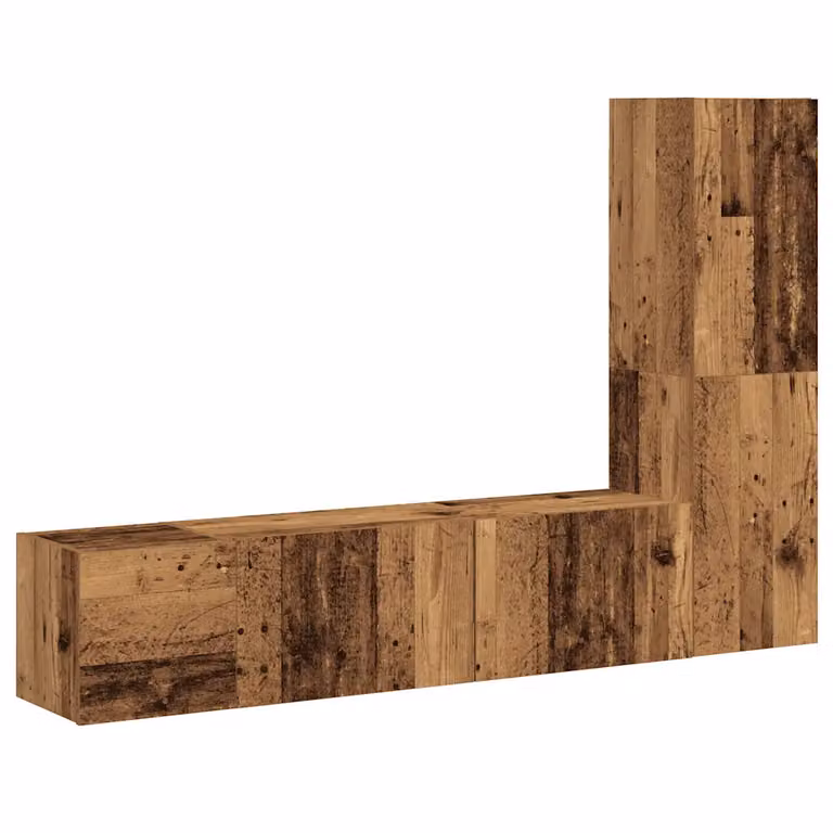vidaXL Mobili TV a Parete 3 pz Legno Antico in Legno Multistrato