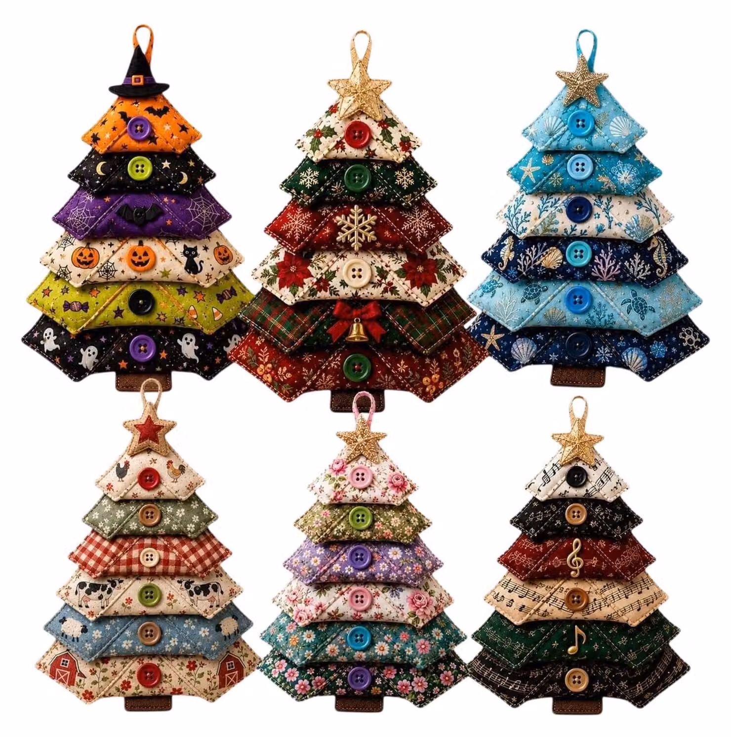 Materiali fai-da-te per creare un albero di stoffa artigianale