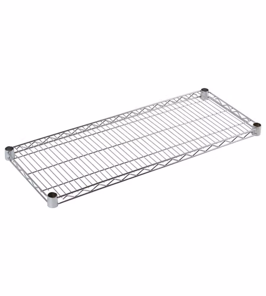 Archimede Ripiano in Filo d'Acciaio Cromato 46 x 91 cm - Sospeso