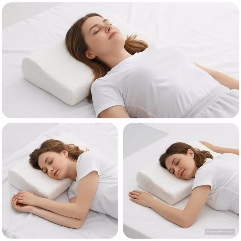 Cuscino da letto in memory foam vidaXL bianco, traspirante e lavabile in lavatrice, L 50 x P 30 x H 10,5 cm