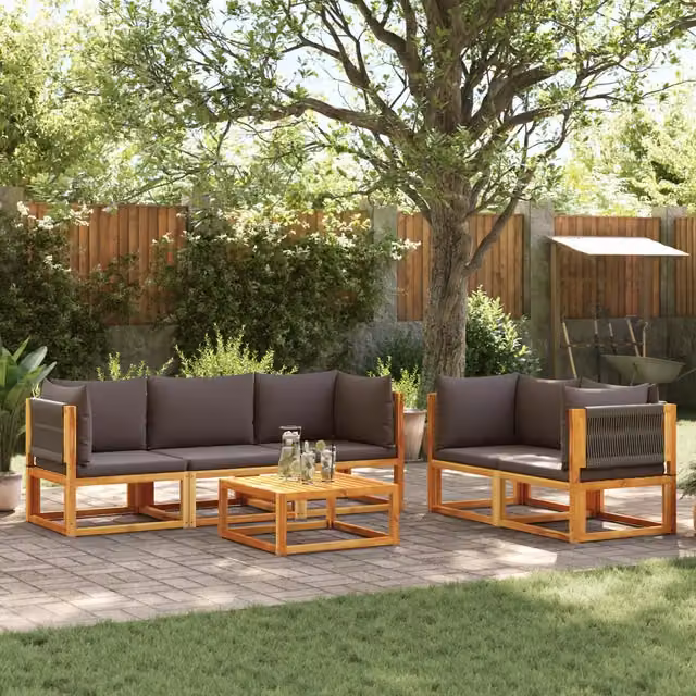 Set di divani da giardino 6 pz con cuscini in legno di acacia 3278833