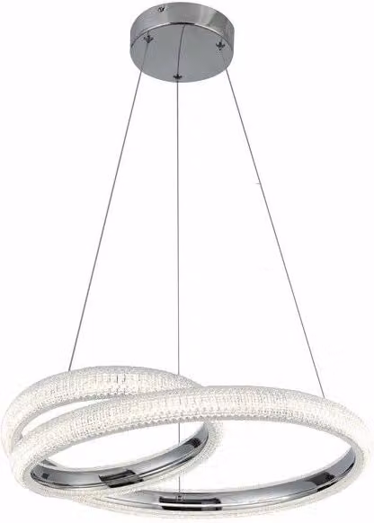 Lampada a sospensione LED Auxerre Reality Leuchten cromata con luce bianca e diametro: 50 cm