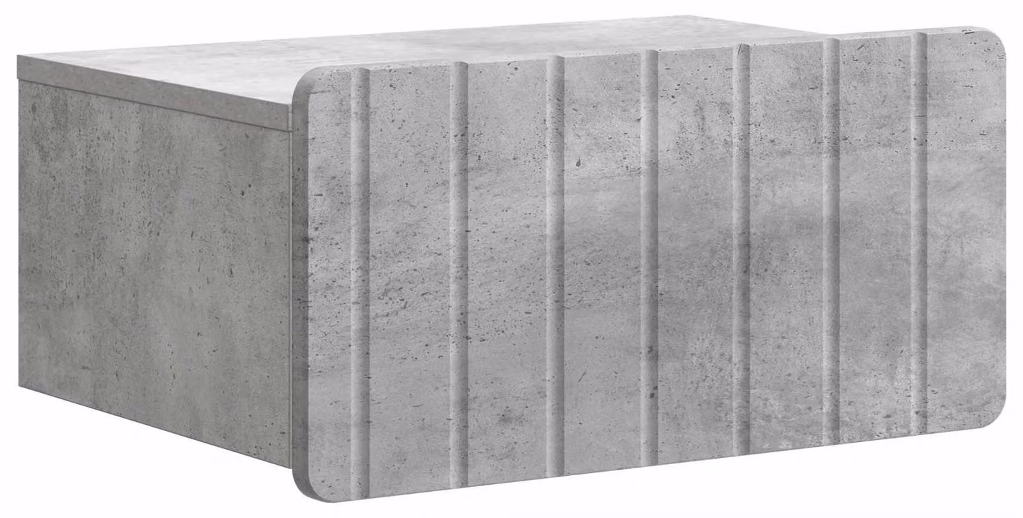 Mobiletto da notte a muro Grigio Cemento 49 x 34,5 x 24 cm