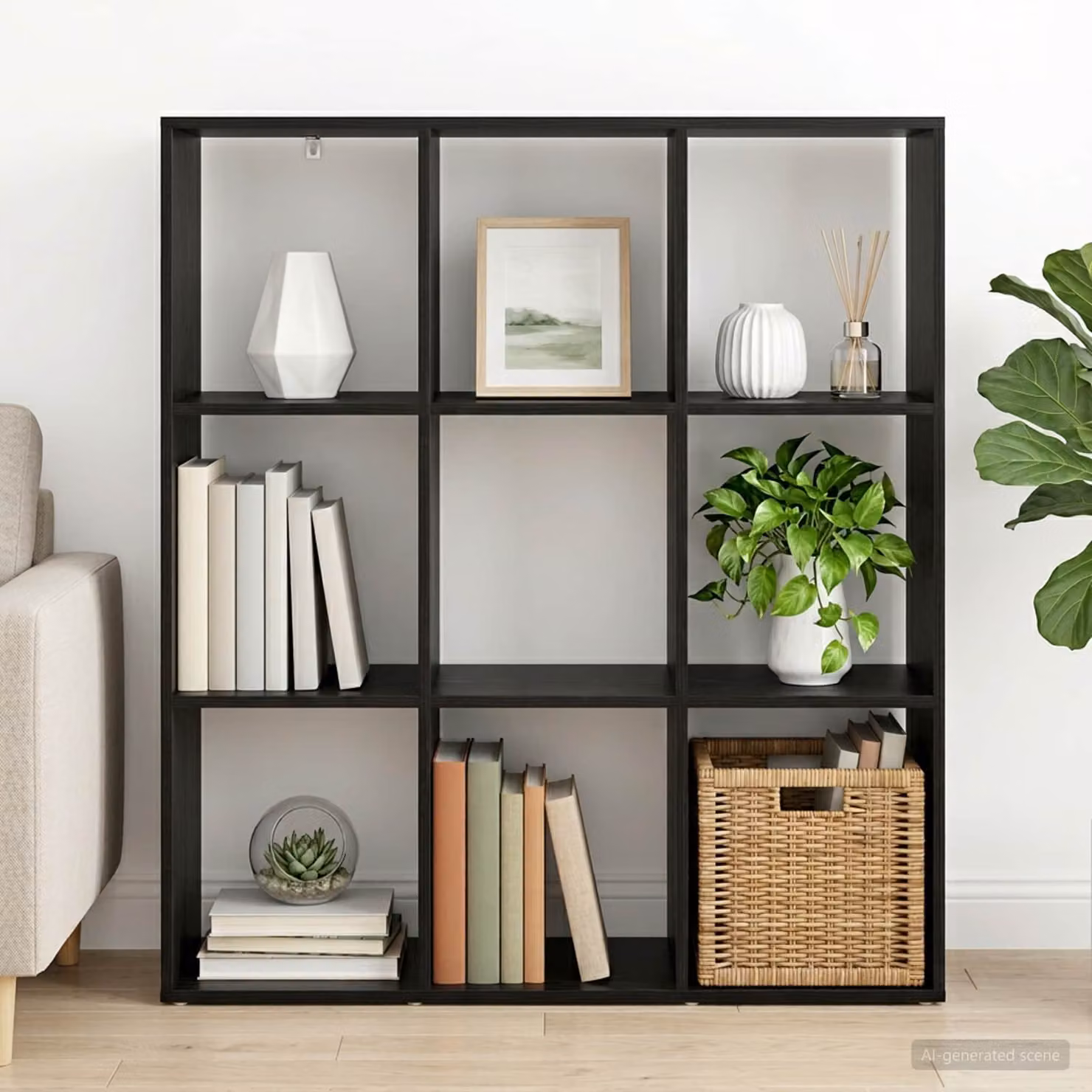 Armadio per libri vidaXL in legno ingegnerizzato, disponibile in nero o marrone, L 102 cm x P 29 cm x H 103,5 cm
