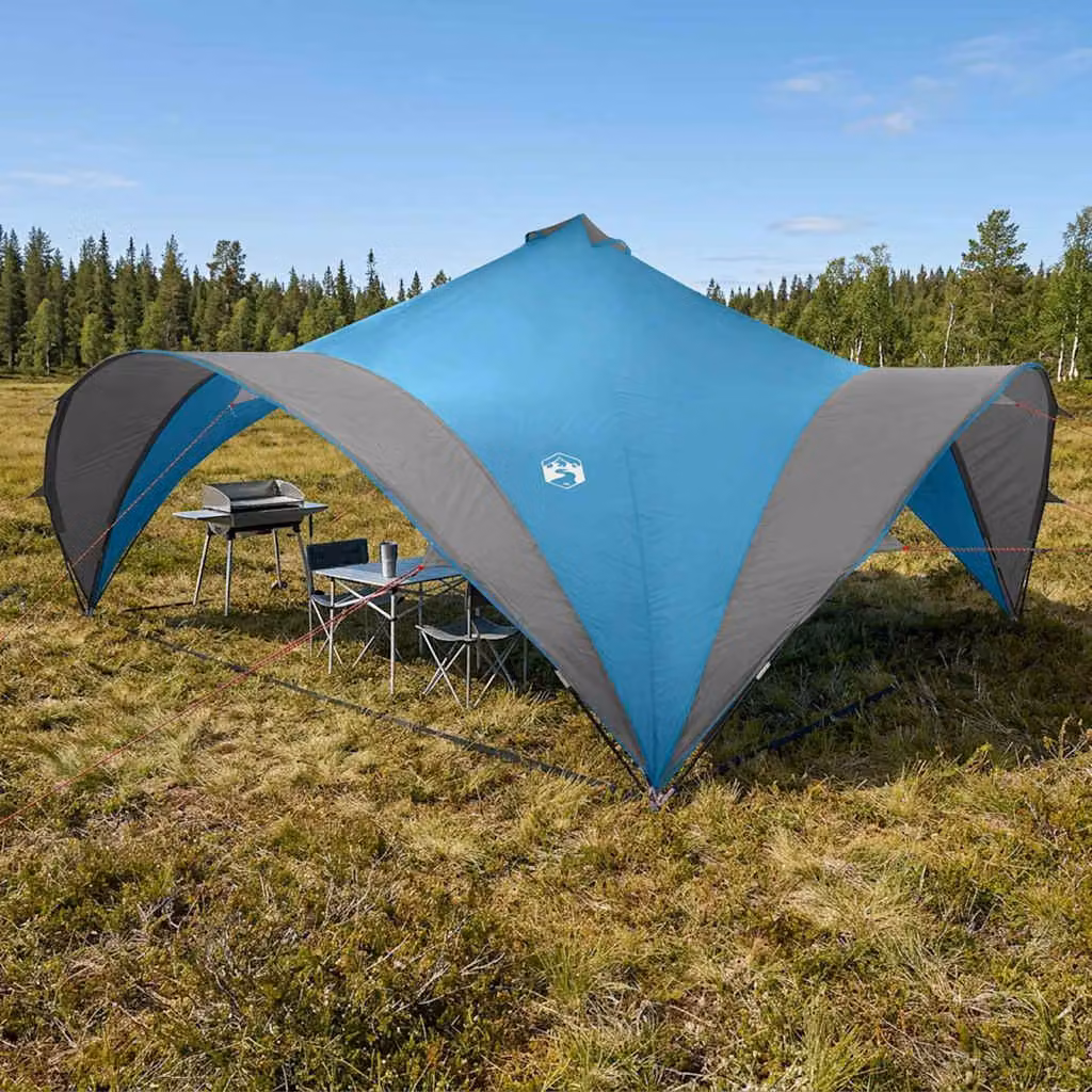 Tenda Party vidaXL Blu in Poliestere e Acciaio L/P/H: 600 x 600 x 400 cm