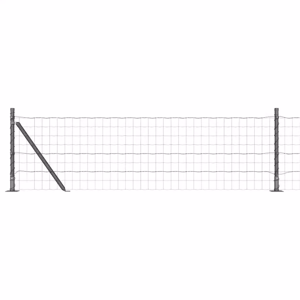 Recinzione vidaXL in acciaio e PVC rivestito grigio, L: 50 m, H: 0,4 m – 2