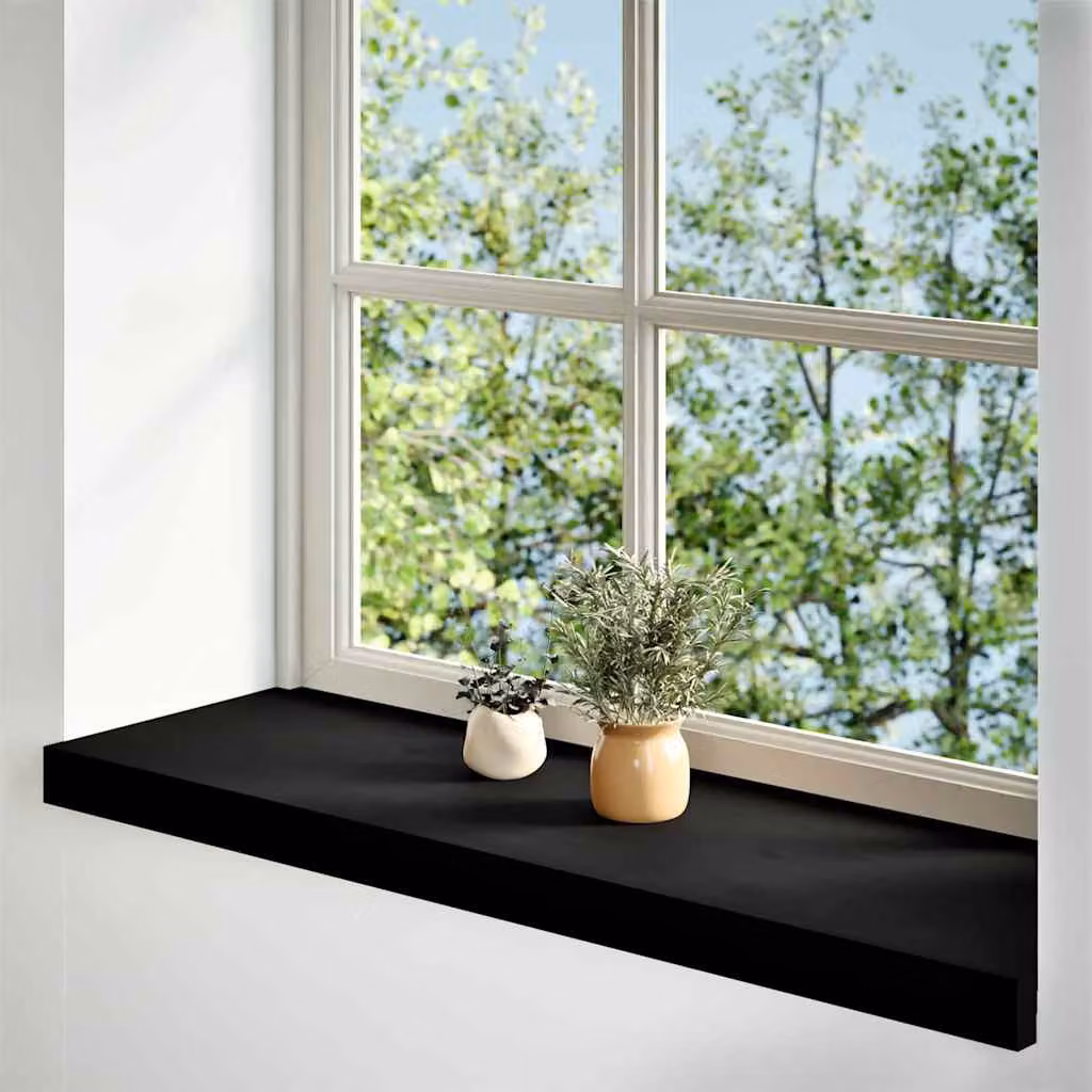 vidaXL Davanzali 2 pz Marrone-nero 90x30x2 cm Legno Massello Rovere
