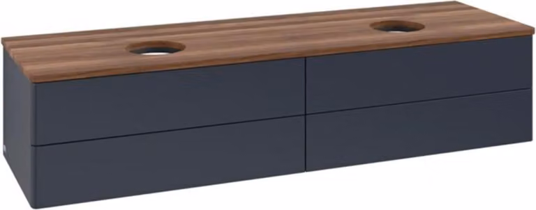 V&B Mobiletto senza struttura frontale, con illuminazione Antao 160x50cm, WBP colore w. wal, md bl. m Lac