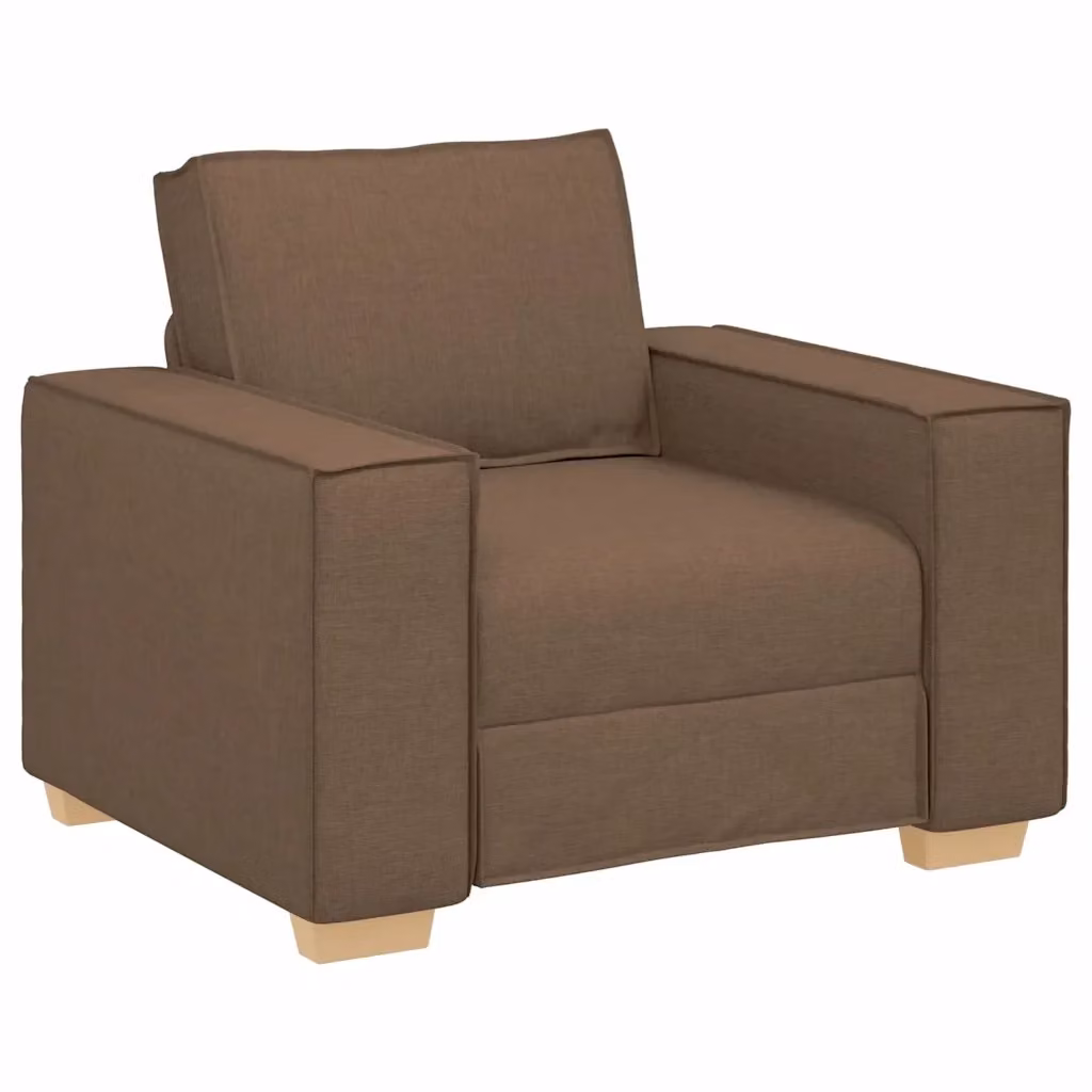 Poltrona Lounge moderna vidaXL in tessuto marrone con braccioli L/P/H: 100 x 78 x 84 cm – 2