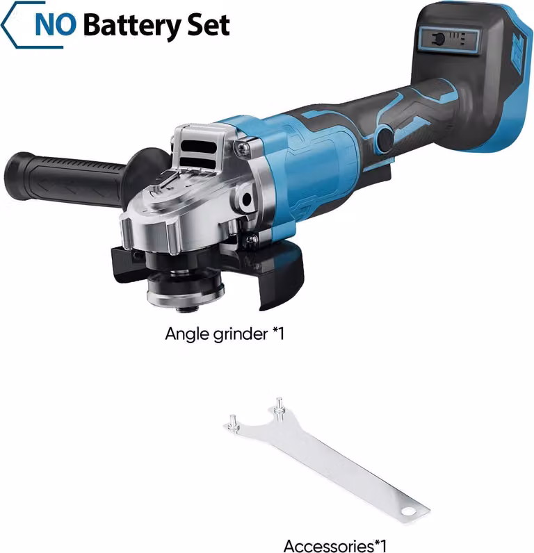 Smerigliatrice angolare, motore brushless, comando a 3 velocità, SENZA BATTERIA