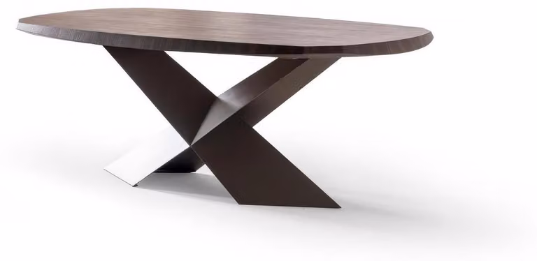 Tavolo da pranzo moderno, color marrone, design elegante e lussuoso, ideale per il soggiorno, realizzato in legno