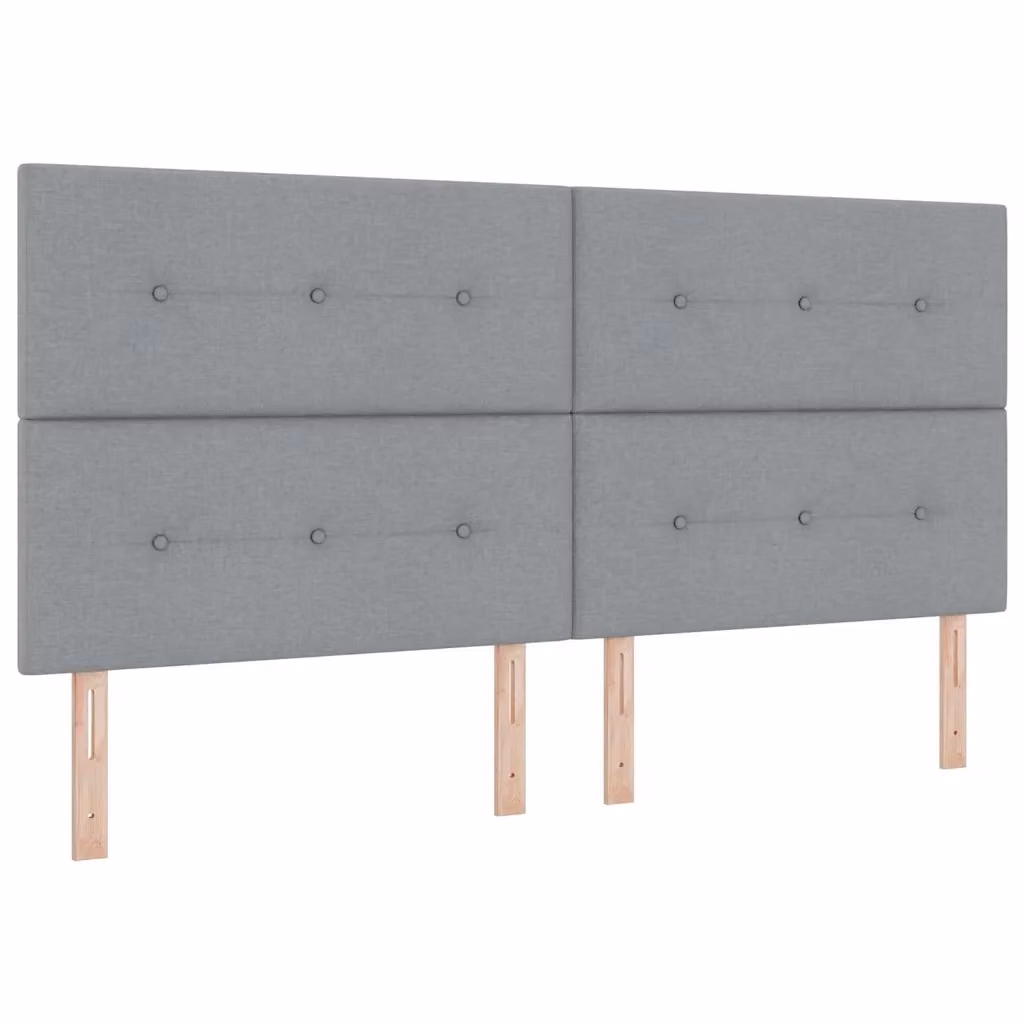 Testiera con illuminazione LED e porte USB vidaXL in tessuto grigio, Larghezza: 200 cm – 2