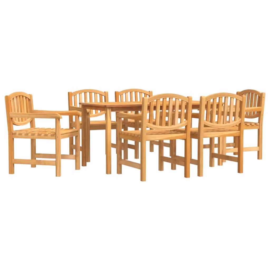 Set da Pranzo da Giardino 7 pz in Legno Massello di Teak
